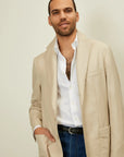 01 - Suit Jacket - Cream Giabe