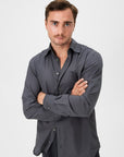 03 - Shirt - Cotton Poplin - Grey Giabe