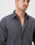 03 - Shirt - Cotton Poplin - Grey Giabe