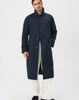 03 - Raglan Car Coat - Navy Giabe