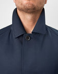 03 - Raglan Car Coat - Navy Giabe