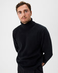 03 - Roll Neck - Wool - Black Giabe