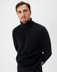 03 - Roll Neck - Wool - Black Giabe