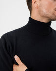 03 - Roll Neck - Wool - Black Giabe