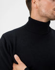 03 - Roll Neck - Wool - Black Giabe