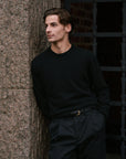 Crew Neck - Wool - Black Giabe
