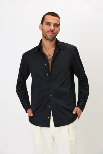Shirt - Cotton Twill - Black Giabe