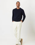 Crew Neck - Wool - Navy Giabe