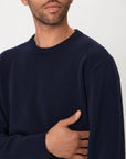 Crew Neck - Wool - Navy Giabe
