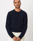 Crew Neck - Wool - Navy Giabe