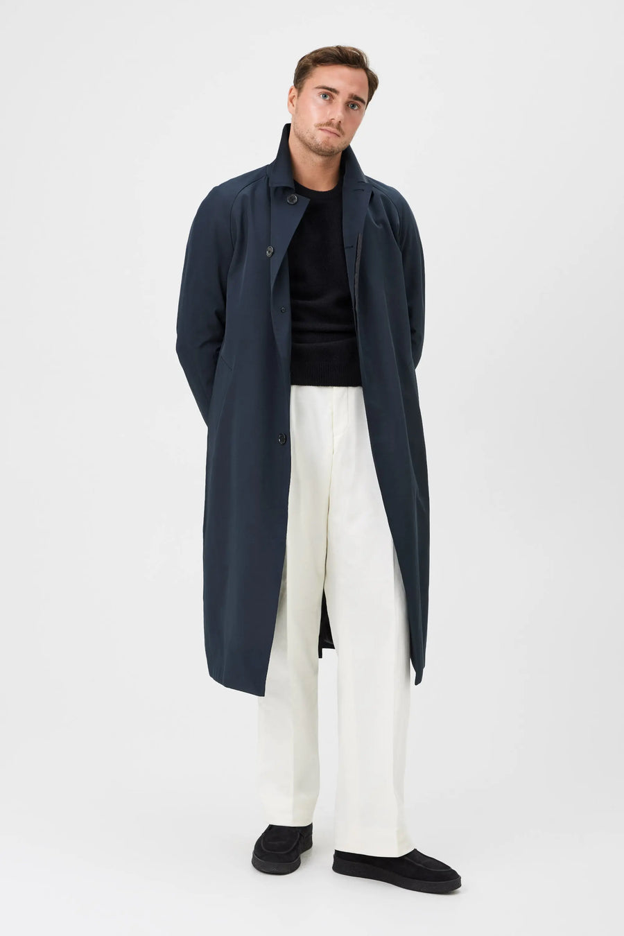 03 - Raglan Car Coat - Navy