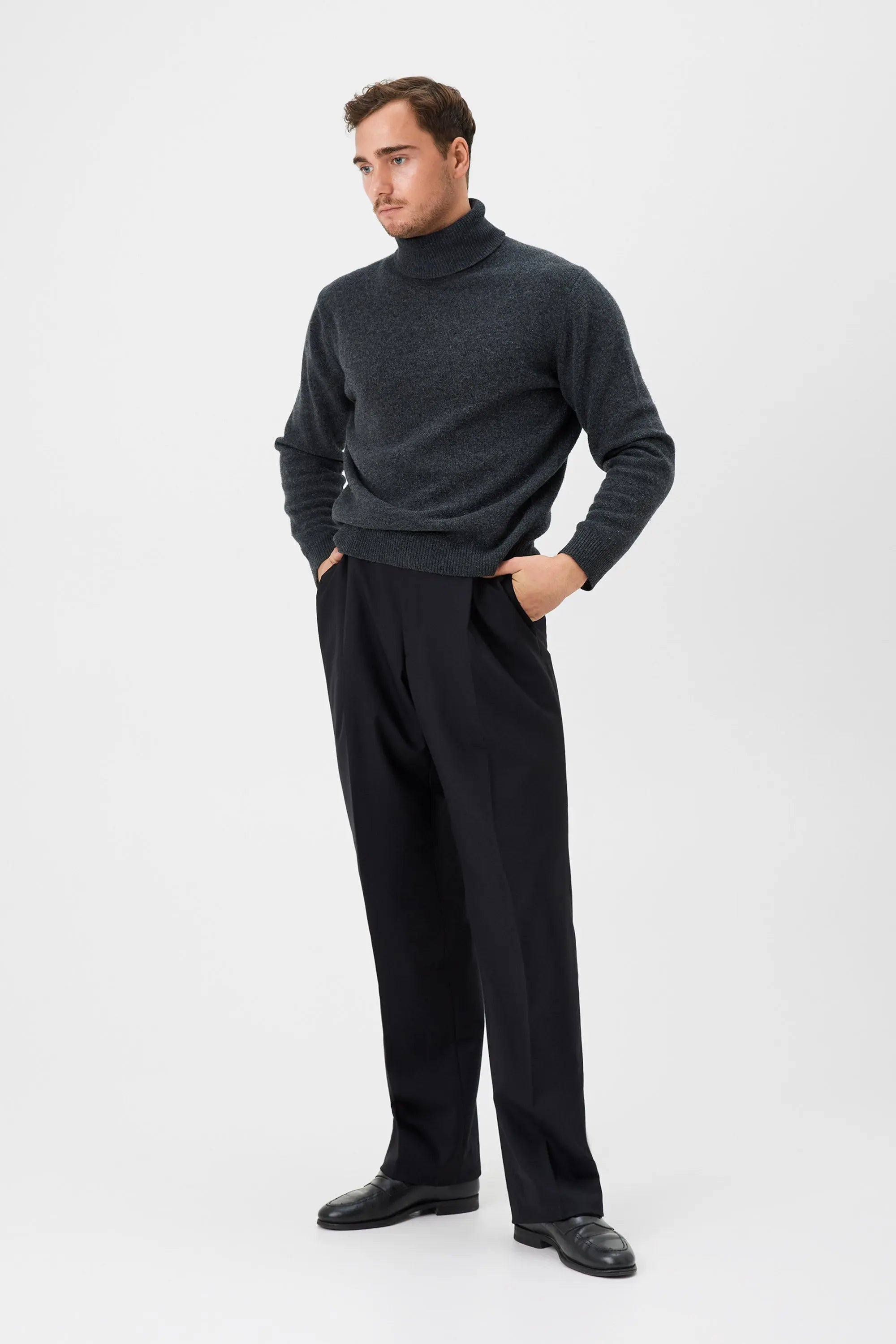 03 - Roll Neck - Wool - Dark Grey Giabe