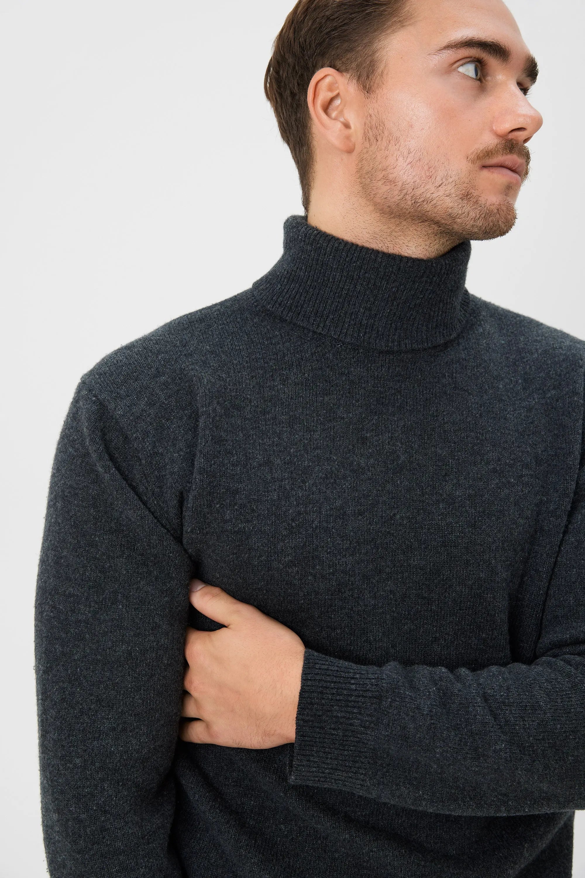 03 - Roll Neck - Wool - Dark Grey Giabe