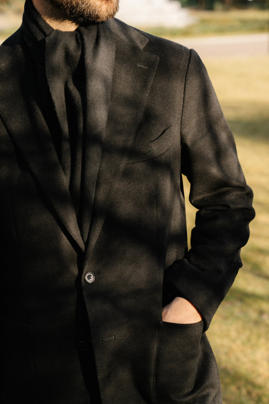 Jacket - Brushed Wool - Black Giabe