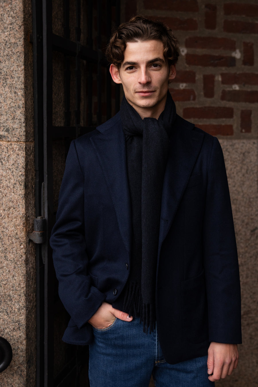 Cashmere Scarf - Navy